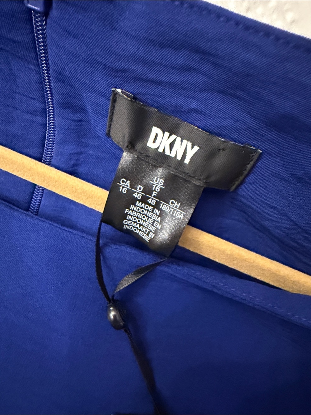 NWT DKNY Cobalt Blue Flutter Sleeve Midi Dress with Ruffle Hem - Picture 4 of 4